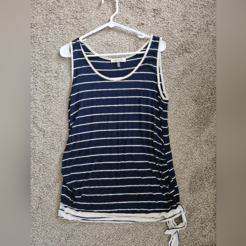 Laila Jayde Navy and White Striped Top
